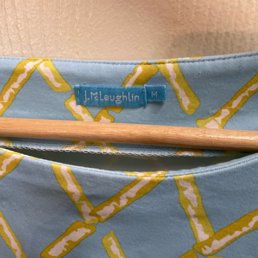 J Mclaughlin Blue And Yellow Patterned Women's Dr… - image 3